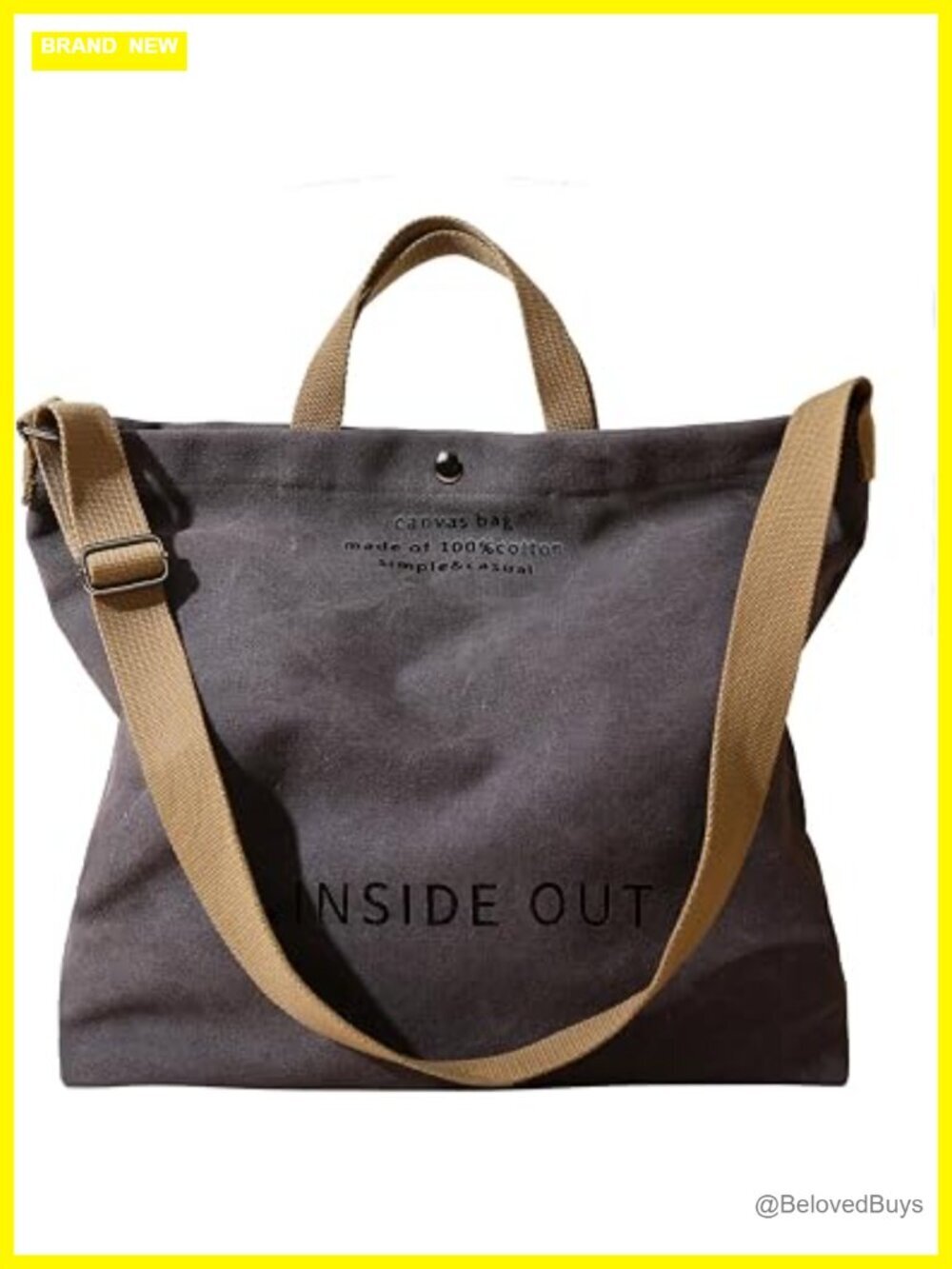 Large Canvas Tote Bag Crossbody Shoulder Work Bag Top Handle